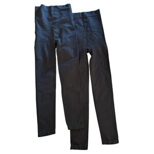 Blanqi Black Maternity Belly Support Leggings Size Small 2 pairs